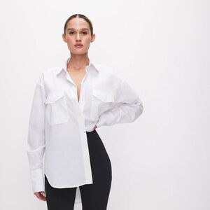 Good American White Oversized Button Down NWT